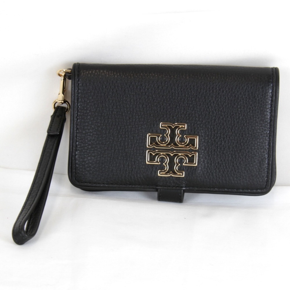 Tory Burch Multi-Case Phone Wallet Long Leather Black Women's
